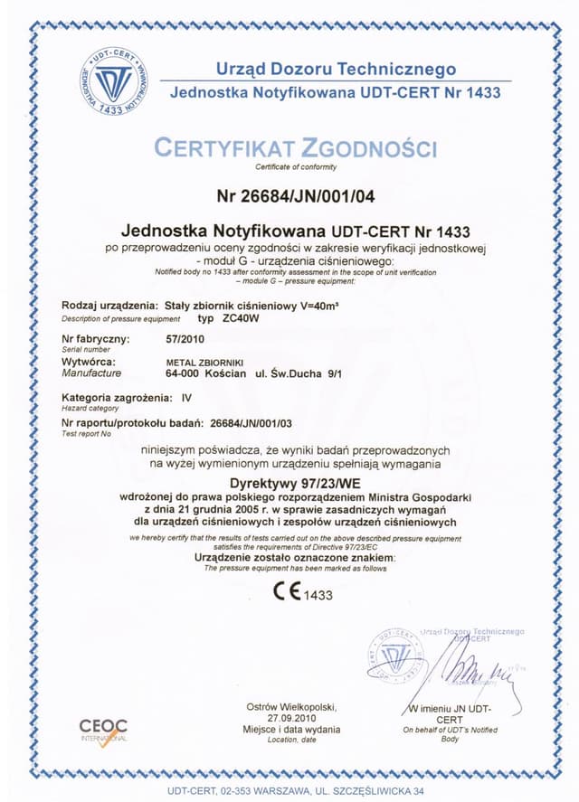 Certyfikat kompetencji
